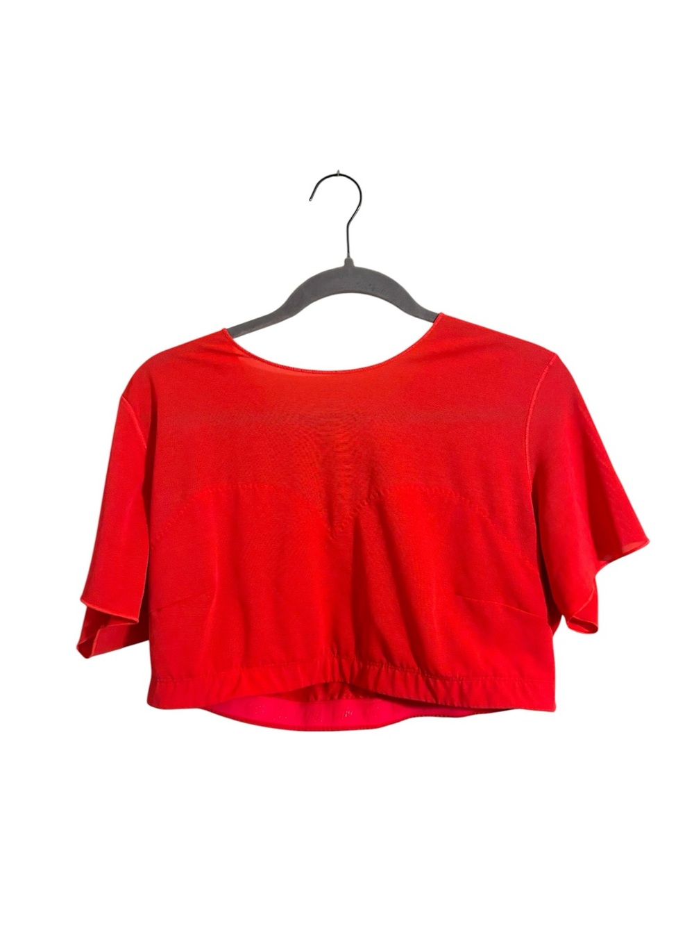 Yitty Red Pink Cropped Short Sleeve Top